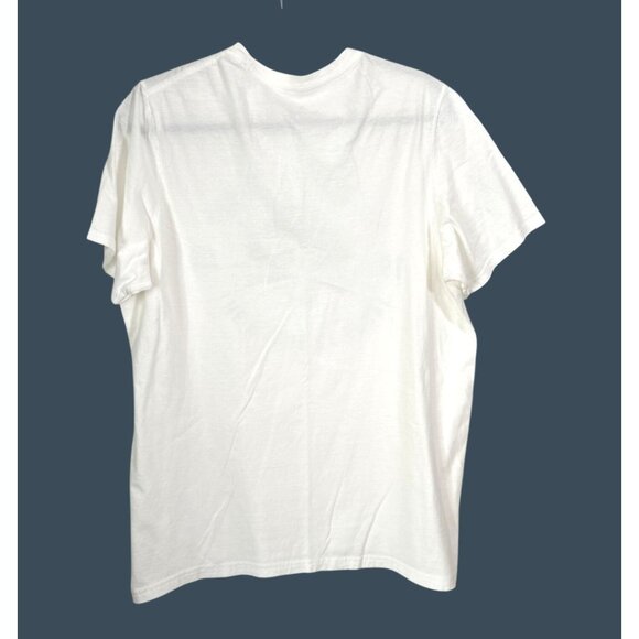 Adidas Amplifier Tee White/Blue Logo T-Shirt Mens Large 100% Cotton Sportswear C - Picture 3 of 6